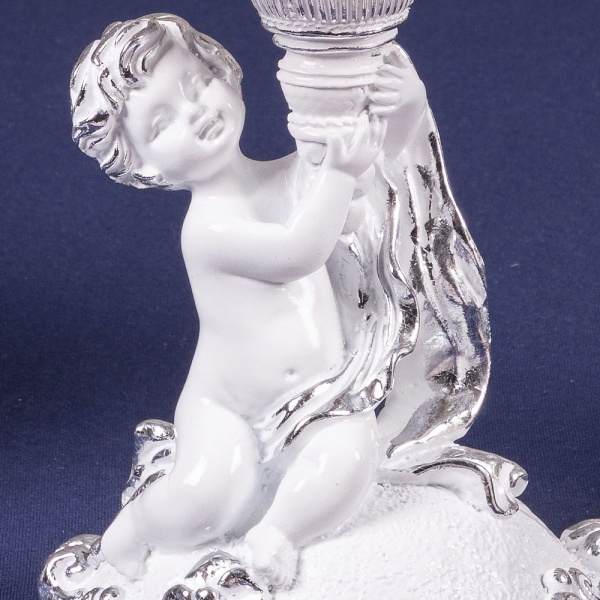 Фруктовница Эдем Белая с чашей из стекла