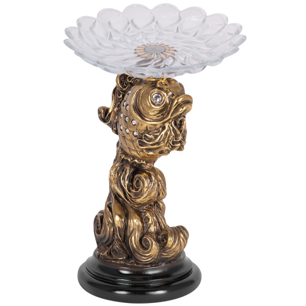 Фруктовница Заветное желание Золото с чашей из стекла Фруктовница Заветное желание Золото с чашей из стекла