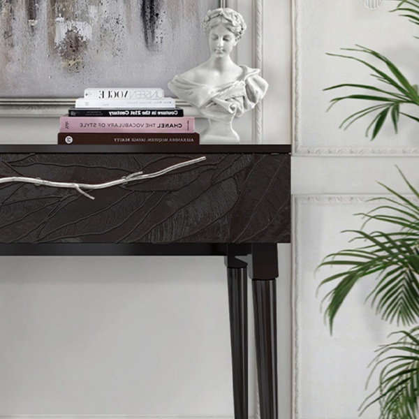 Консоль Арт Колор leaves Стайл Сильвер Терпкий коричневый