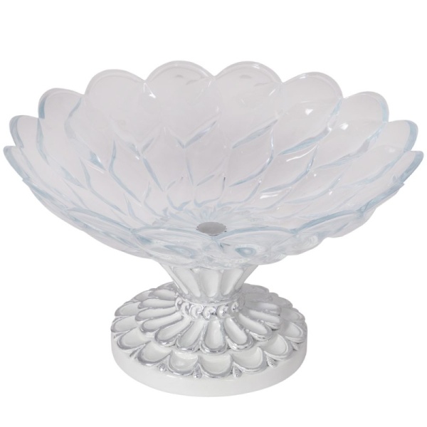 Фруктовница Классика Белая с чашей из стекла Лепестки Фруктовница Классика Белая с чашей из стекла Лепестки