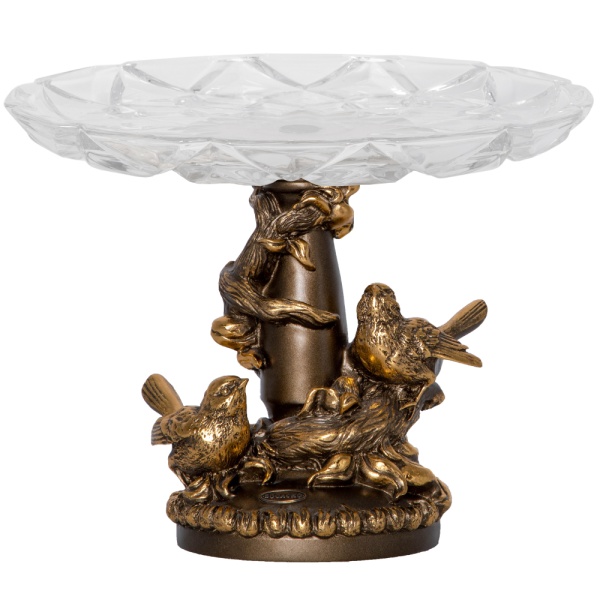 Фруктовница Мелодия любви Бронза с чашей из стекла Фруктовница Мелодия любви Бронза с чашей из стекла