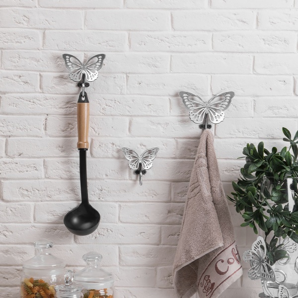 Крючок Бабочка Эир большой Античное серебро Крючок Бабочка Эир большой Античное серебро