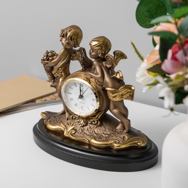 Часы настольные Путти малые Бронза Часы настольные Путти малые Бронза