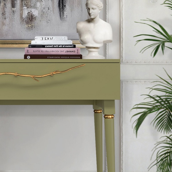 Консоль Арт Колор matte Классик Голд Зеленая олива матовая