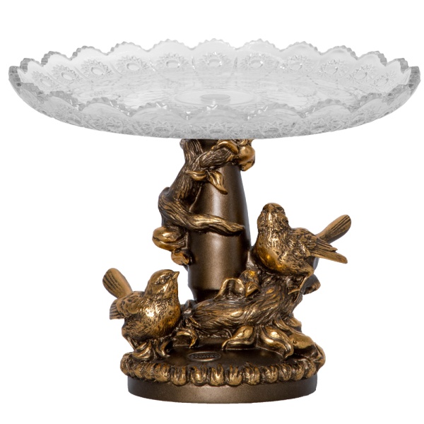 Фруктовница Мелодия любви Бронза со стеклянной чашей Фруктовница Мелодия любви Бронза со стеклянной чашей