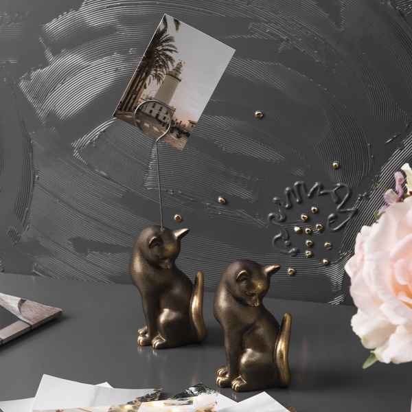 Статуэтка Кошка Грация с держателем Бронза Статуэтка Кошка Грация с держателем Бронза