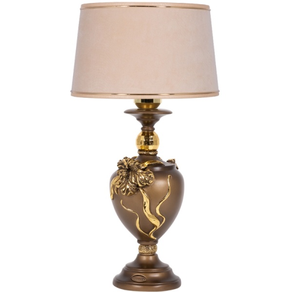 Настольная лампа Флер де Лис Бронза с абажуром Тюссо Конфети Айвори Настольная лампа Флер де Лис Бронза с абажуром Тюссо Конфети Айвори