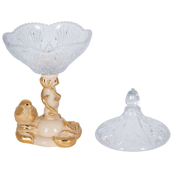 Сахарница стеклянная с крышкой Зарничка Свитти Айвори Сахарница стеклянная с крышкой Зарничка Свитти Айвори