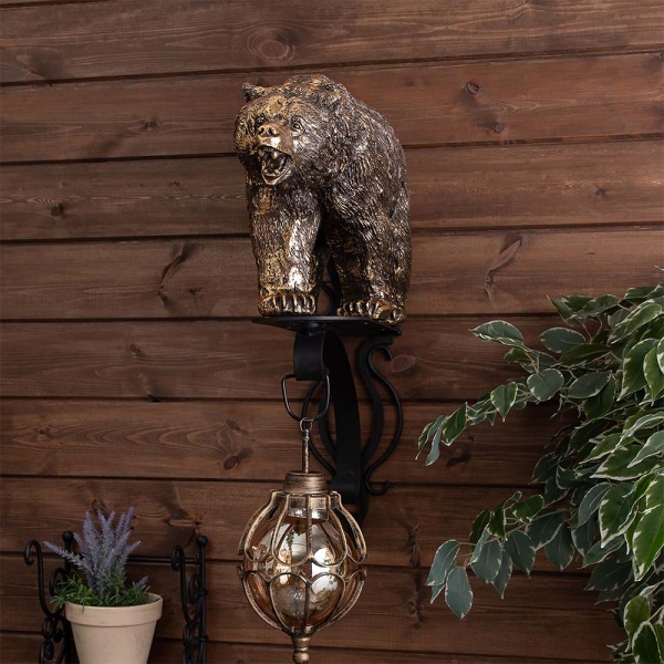 Кронштейн для цветов Медведь Велес Бронза