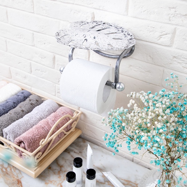 Держатель для туалетной бумаги Monstera Deliciosa (Монстера) Античное серебро Держатель для туалетной бумаги Monstera Deliciosa (Монстера) Античное серебро