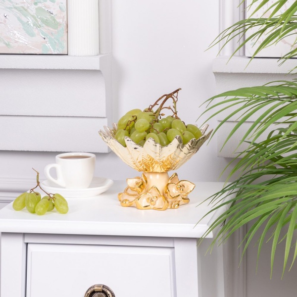 Фруктовница-конфетница Орхидея Лайм Айвори Фруктовница-конфетница Орхидея Лайм Айвори