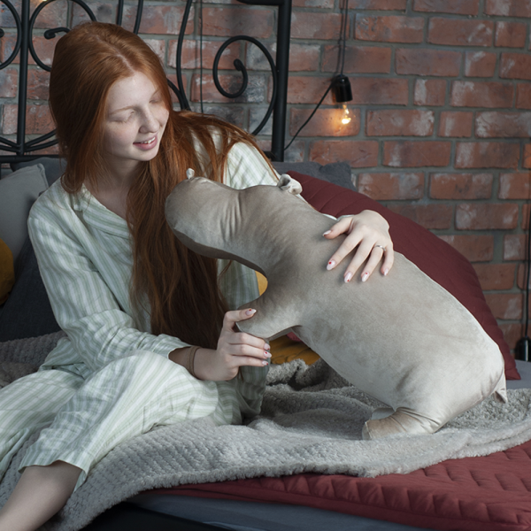 Подушка декоративная Бегемот По Бежевый Подушка декоративная Бегемот По Бежевый