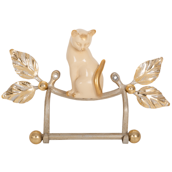 Держатель для туалетной бумаги Кот Мур Айвори Мраморное золото Держатель для туалетной бумаги Кот Мур Айвори Мраморное золото