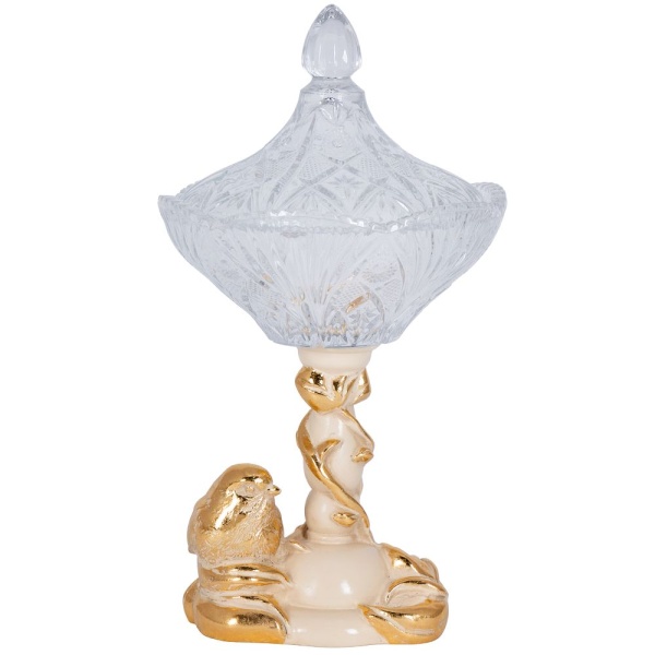 Сахарница стеклянная с крышкой Зарничка Свитти Айвори Сахарница стеклянная с крышкой Зарничка Свитти Айвори