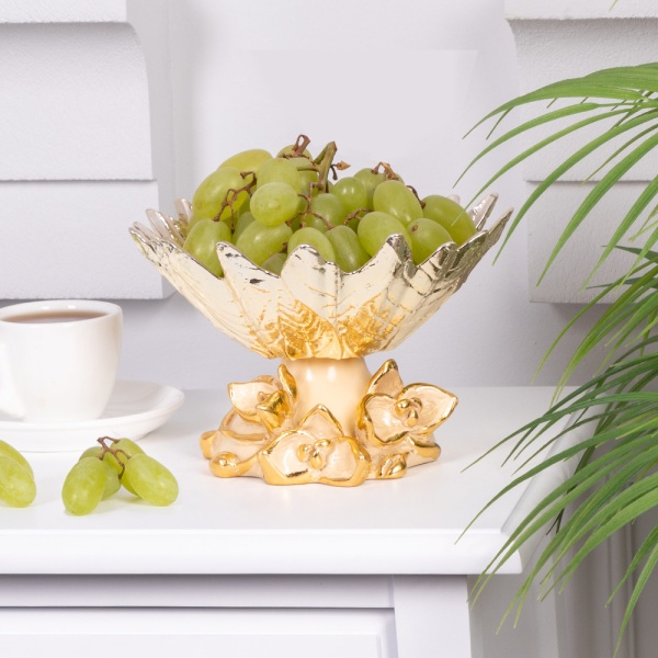 Фруктовница-конфетница Орхидея Лайм Айвори Фруктовница-конфетница Орхидея Лайм Айвори