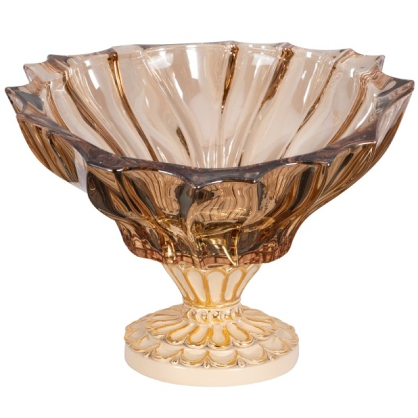 Фруктовница Классика Айвори Голд с чашей из стекла Фруктовница Классика Айвори Голд с чашей из стекла