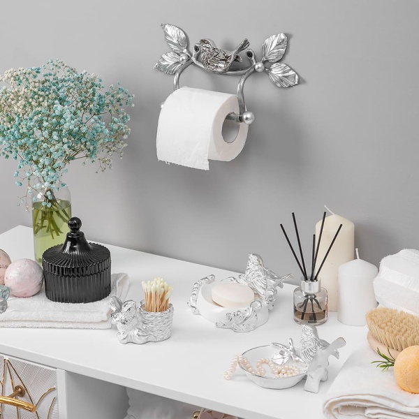 Держатель для туалетной бумаги Птичка Античное Серебро Держатель для туалетной бумаги Птичка Античное Серебро