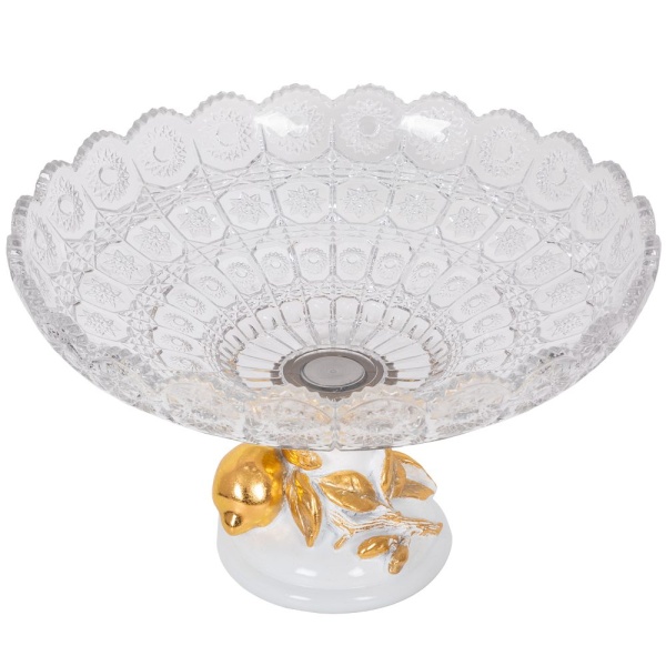 Фруктовница-конфетница Лайм Дженоа Белая Голд Мейджи