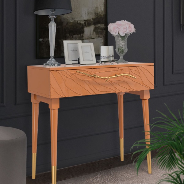 Консоль Арт Колор leaves Стайл Голд Томленый оранжевый