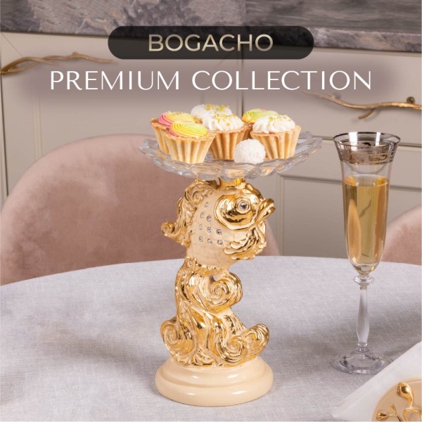 Фруктовница Заветное желание Айвори с чашей из стекла Фруктовница Заветное желание Айвори с чашей из стекла