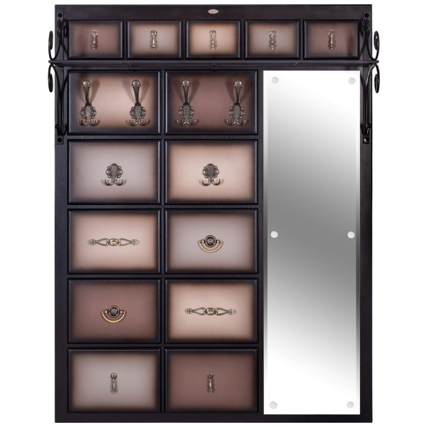 Вешалка настенная Пандора 4 Орех Оберджин Шоколад Вешалка настенная Пандора 4 Орех Оберджин Шоколад