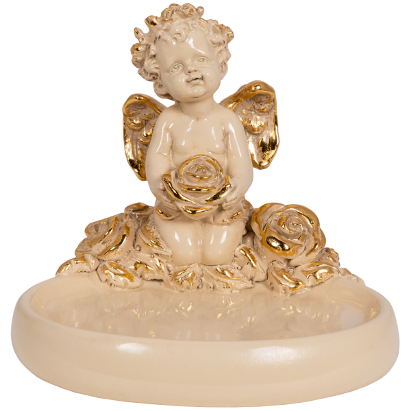 Мыльница Ангел с розами Айвори Мыльница Ангел с розами Айвори