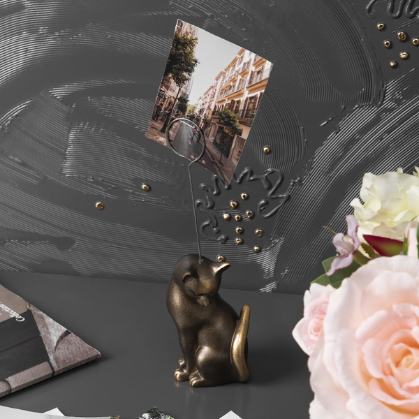 Статуэтка Кошка Грация с держателем Бронза Статуэтка Кошка Грация с держателем Бронза