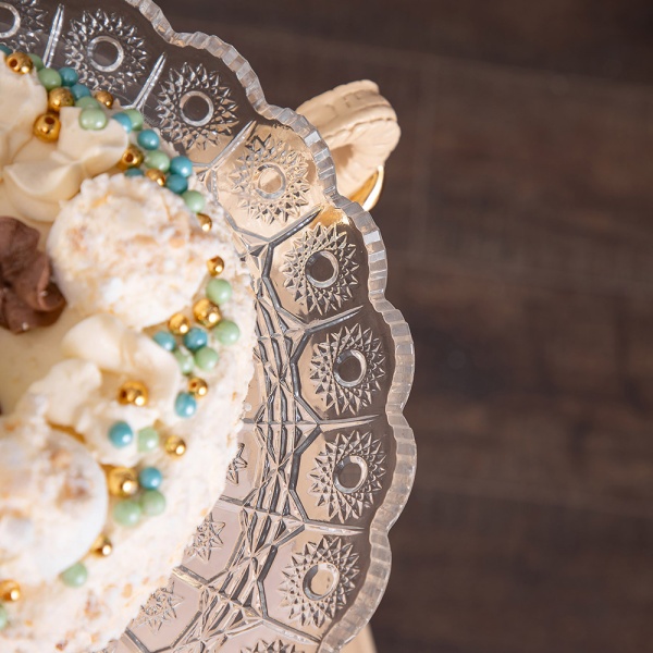 Фруктовница Слон Джайпурарт Айвори со стеклянной чашей Фруктовница Слон Джайпурарт Айвори со стеклянной чашей