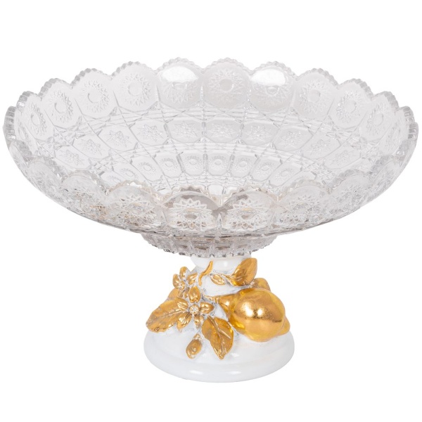 Фруктовница-конфетница Лайм Дженоа Белая Голд Мейджи