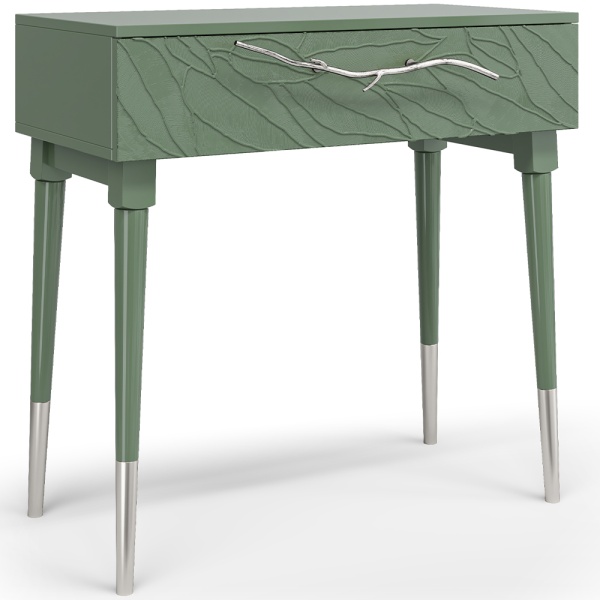 Консоль Арт Колор leaves Стайл Сильвер Зеленый нефрит