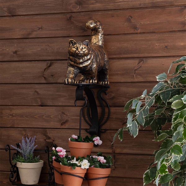 Кронштейн для цветов Кот Лео Бронза