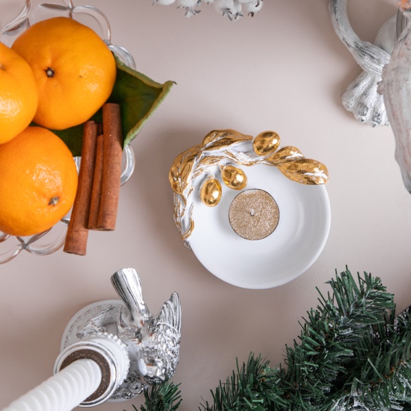 Подставка для украшений Oliva Branch (Олива Бранч) Белая Мраморное золото Подставка для украшений Oliva Branch (Олива Бранч) Белая Мраморное золото