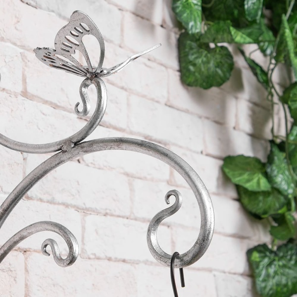 Кронштейн для цветов Бабочка Эир Античное серебро