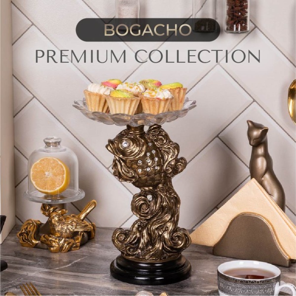 Фруктовница Заветное желание Золото с чашей из стекла Фруктовница Заветное желание Золото с чашей из стекла