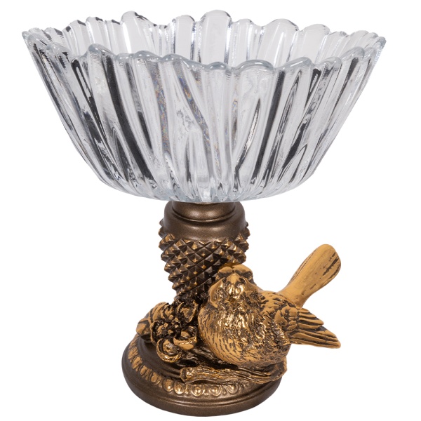 Фруктовница Терра Сонг Бронза с чашей из стекла Фруктовница Терра Сонг Бронза с чашей из стекла