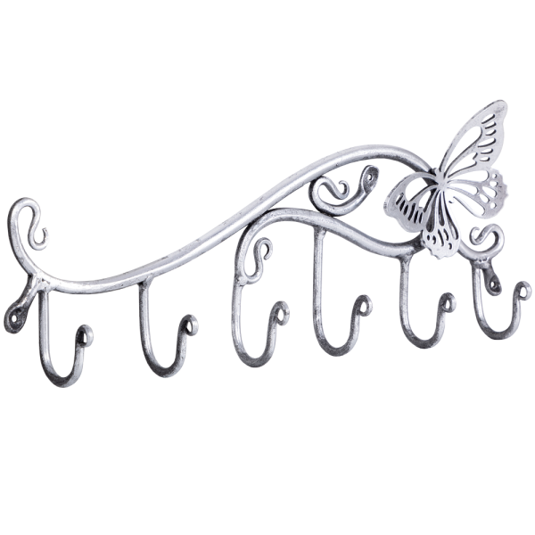 Вешалка настенная Бабочка Эир с 6-ю крючками Античное серебро Вешалка настенная Бабочка Эир с 6-ю крючками Античное серебро