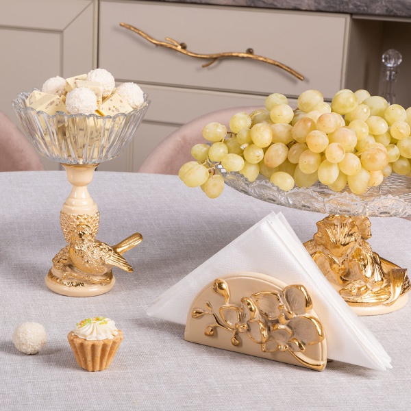 Фруктовница Терра Сонг Айвори с чашей из стекла Фруктовница Терра Сонг Айвори с чашей из стекла