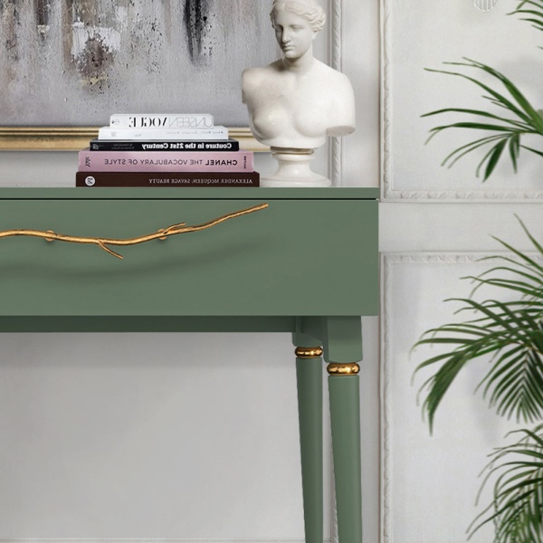 Консоль Арт Колор matte Классик Голд Зеленый нефрит матовый