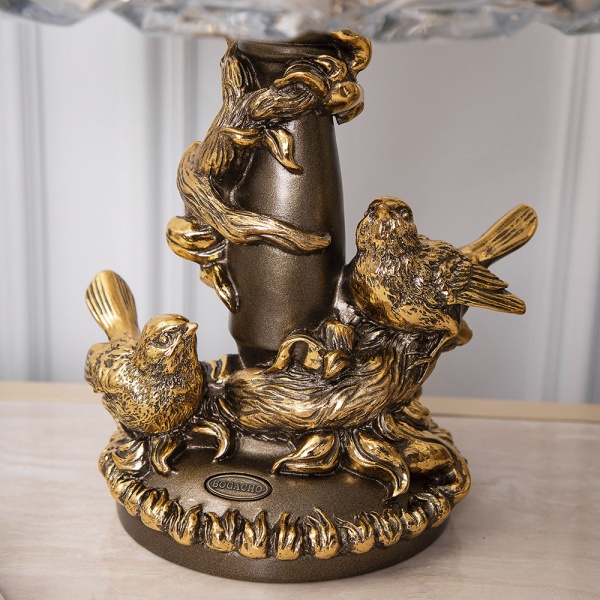 Фруктовница Мелодия любви Бронза с чашей из стекла Фруктовница Мелодия любви Бронза с чашей из стекла