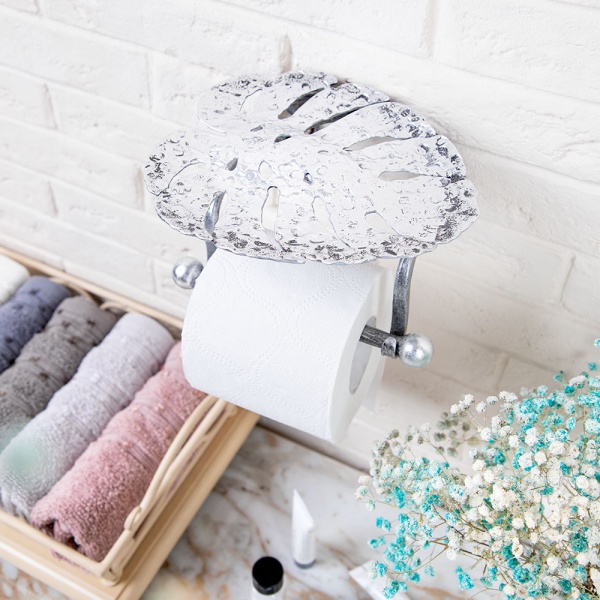 Держатель для туалетной бумаги Monstera Deliciosa (Монстера) Античное серебро Держатель для туалетной бумаги Monstera Deliciosa (Монстера) Античное серебро