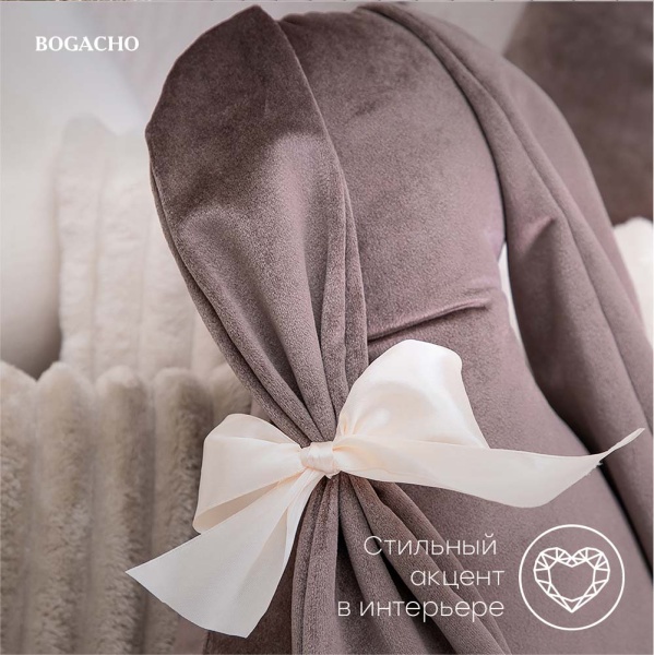 Подушка декоративная Кролик Мия Вельвет Кофе Подушка декоративная Кролик Мия Вельвет Кофе