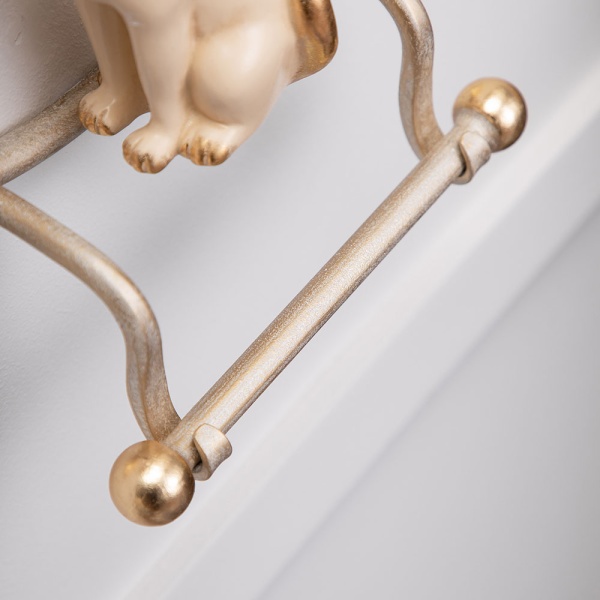 Держатель для туалетной бумаги Кот Мур Айвори Мраморное золото Держатель для туалетной бумаги Кот Мур Айвори Мраморное золото