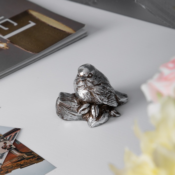 Статуэтка Птичка Зарничка Античное серебро Статуэтка Птичка Зарничка Античное серебро