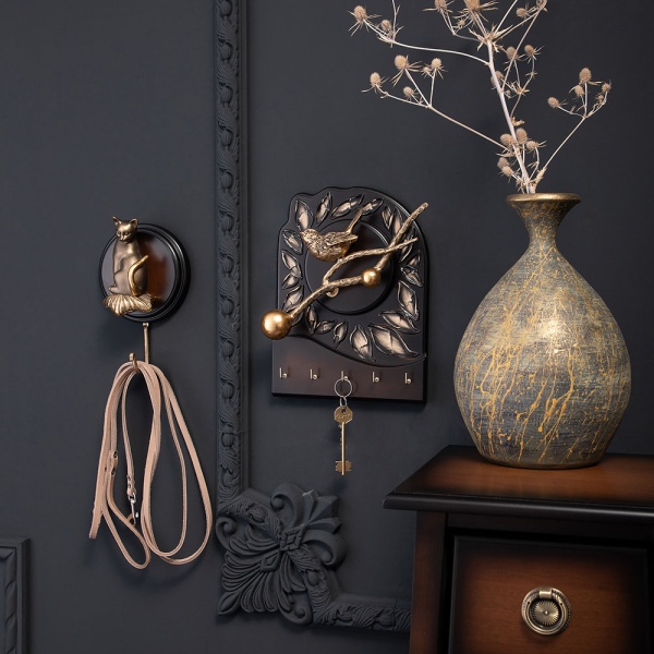 Настенный крючок Кошечка Бронза Настенный крючок Кошечка Бронза