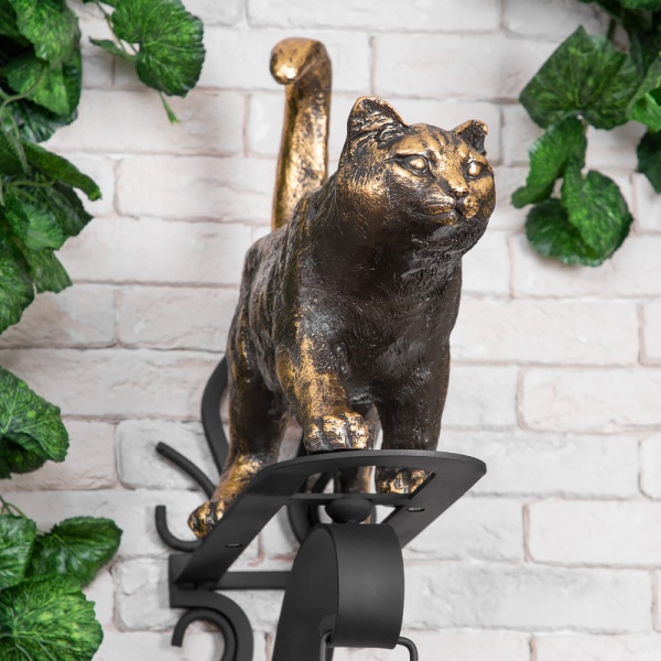 Кронштейн для цветов Кот Welcome Бронза Кронштейн для цветов Кот Welcome Бронза