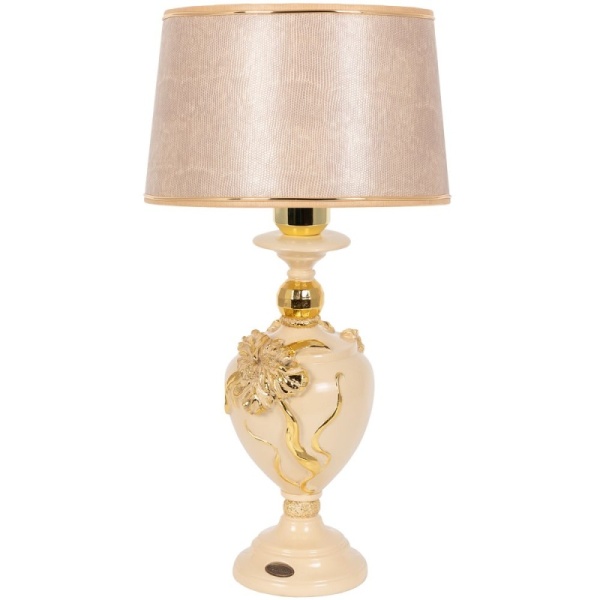 Настольная лампа Флер де Лис Айвори с абажуром Тюссо Игуана Беж Настольная лампа Флер де Лис Айвори с абажуром Тюссо Игуана Беж