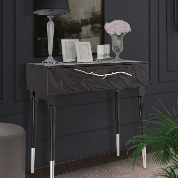 Консоль Арт Колор leaves Стайл Сильвер Терпкий коричневый