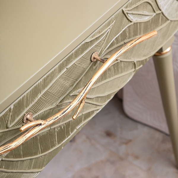 Консоль Арт Колор leaves Классик Голд Зеленая олива