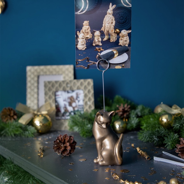Статуэтка Кошка Грация с держателем Бронза Статуэтка Кошка Грация с держателем Бронза